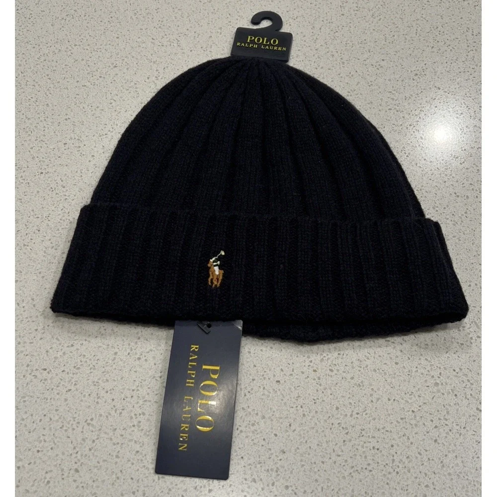 Polo Ralph Lauren Men's Skull Cap Beanie Winter Hat Color Navy O/S NWT